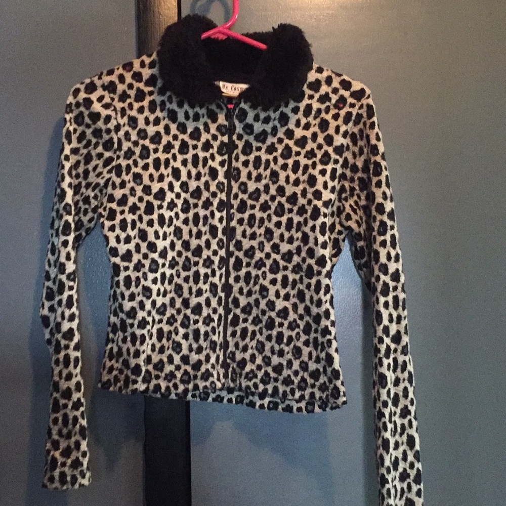 Leopard zip up shirt